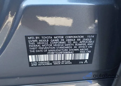 2015 Lexus Is 250 z USA, uszkodzony, nr VIN JTHBF1D24F5060642